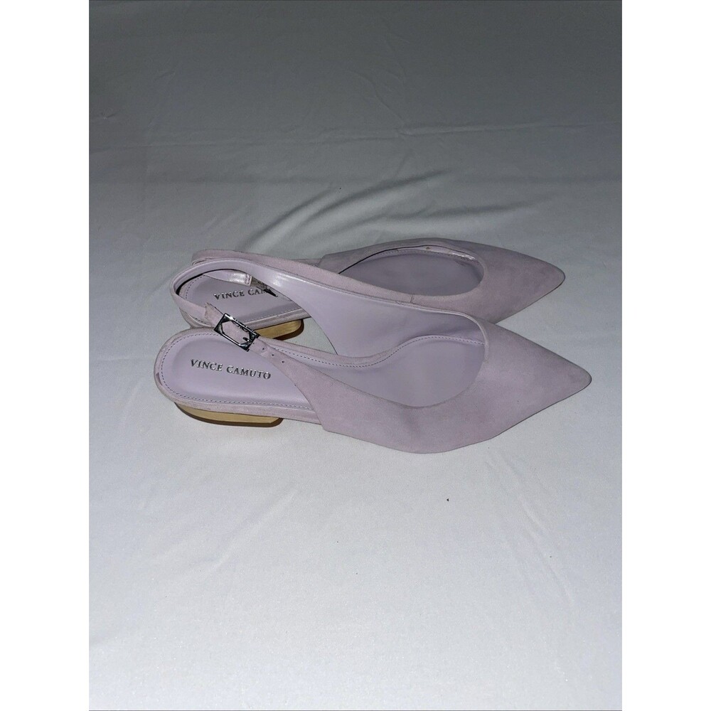Vince Camuto Flats Womens 11M Lilac Suede Slingback Pointed Toe Rhinestone Y2K